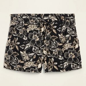 Old Navy Linen Floral Tie Front Shorts